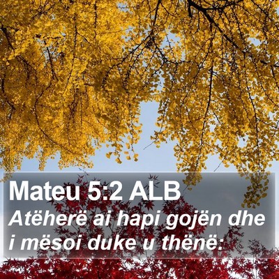 Mateu 5:2 ALB Bible Verse Image