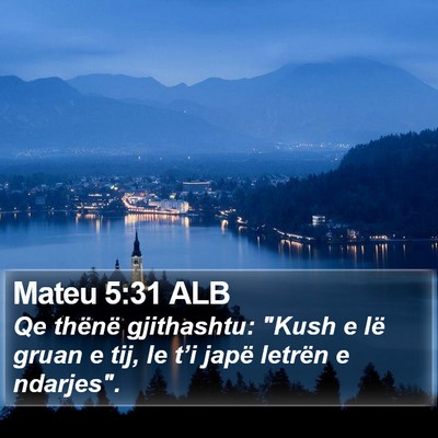 Mateu 5:31 ALB Bible Verse Image