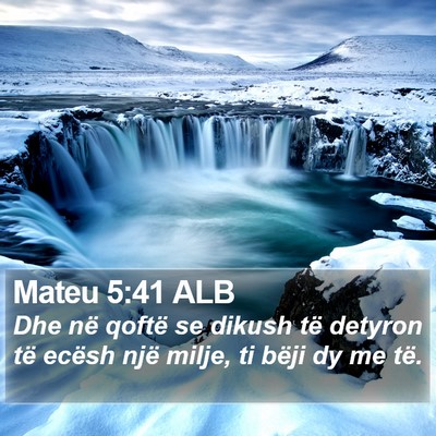 Mateu 5:41 ALB Bible Verse Image