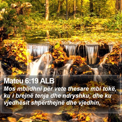 Mateu 6:19 ALB Bible Verse Image