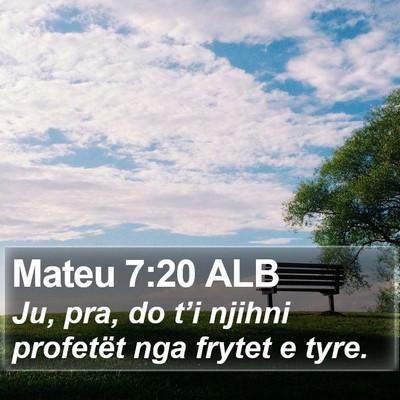 Mateu 7:20 ALB Bible Verse Image