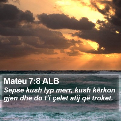 Mateu 7:8 ALB Bible Verse Image