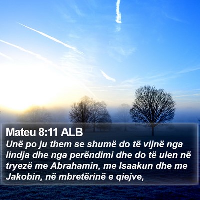 Mateu 8:11 ALB Bible Verse Image