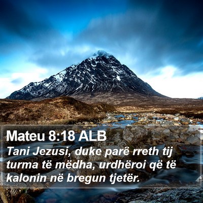 Mateu 8:18 ALB Bible Verse Image