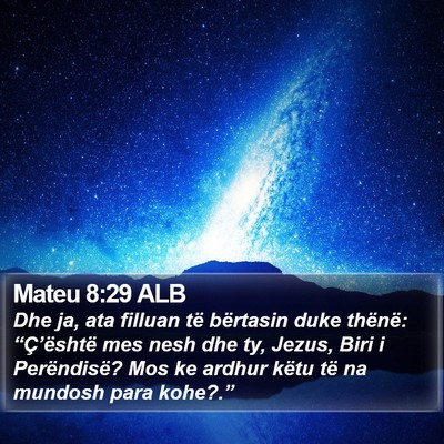 Mateu 8:29 ALB Bible Verse Image