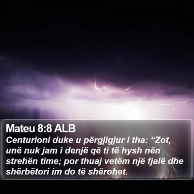 Mateu 8:8 ALB Bible Verse Image