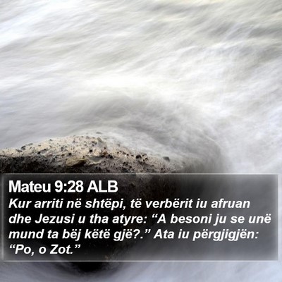 Mateu 9:28 ALB Bible Verse Image