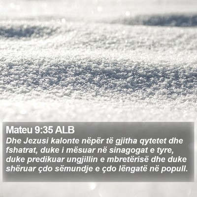 Mateu 9:35 ALB Bible Verse Image