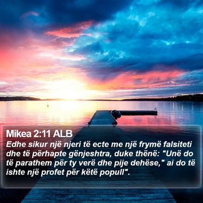 Mikea 2:11 ALB Bible Verse Image