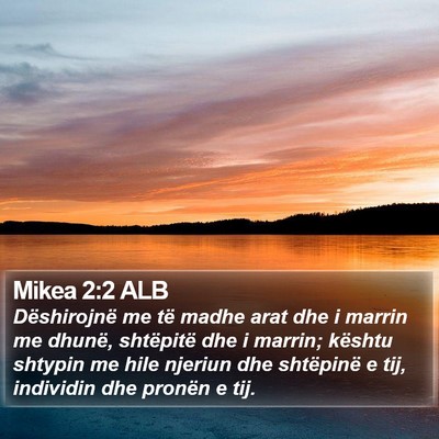 Mikea 2:2 ALB Bible Verse Image