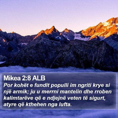 Mikea 2:8 ALB Bible Verse Image