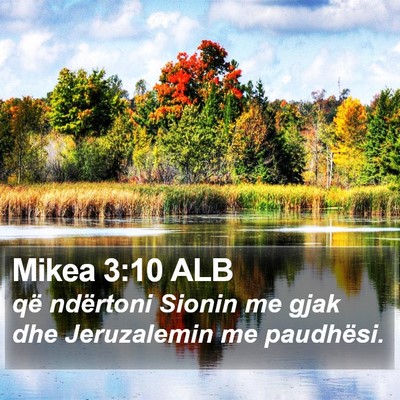 Mikea 3:10 ALB Bible Verse Image
