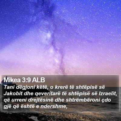 Mikea 3:9 ALB Bible Verse Image