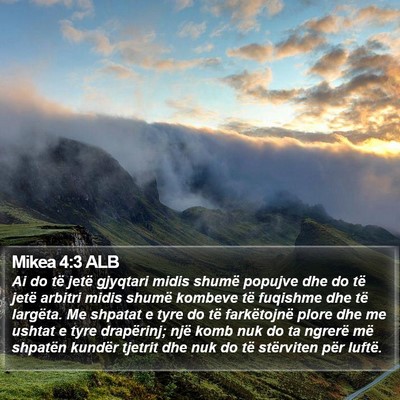 Mikea 4:3 ALB Bible Verse Image