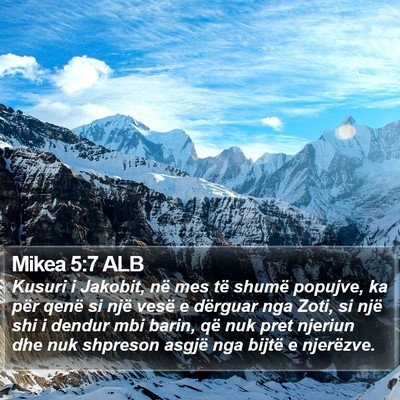 Mikea 5:7 ALB Bible Verse Image