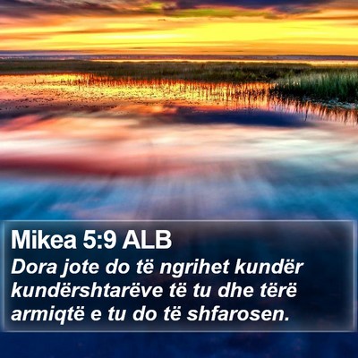 Mikea 5:9 ALB Bible Verse Image