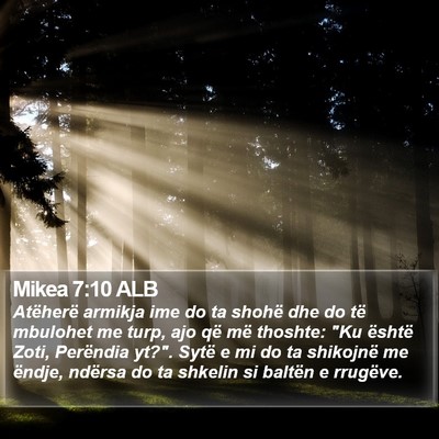 Mikea 7:10 ALB Bible Verse Image