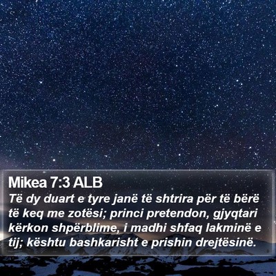 Mikea 7:3 ALB Bible Verse Image