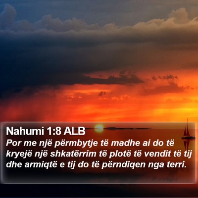 Nahumi 1:8 ALB Bible Verse Image
