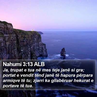 Nahumi 3:13 ALB Bible Verse Image