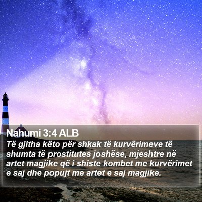 Nahumi 3:4 ALB Bible Verse Image