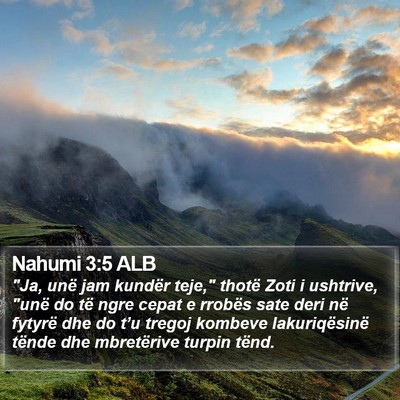 Nahumi 3:5 ALB Bible Verse Image