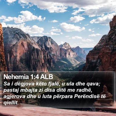 Nehemia 1:4 ALB Bible Verse Image