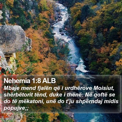 Nehemia 1:8 ALB Bible Verse Image