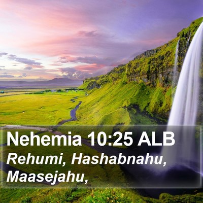 Nehemia 10:25 ALB Bible Verse Image