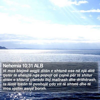 Nehemia 10:31 ALB Bible Verse Image