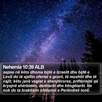 Nehemia 10:39 ALB Bible Verse Image