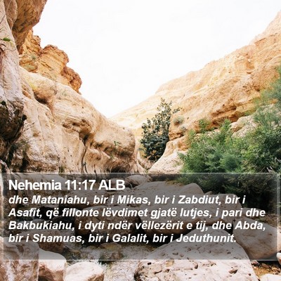 Nehemia 11:17 ALB Bible Verse Image