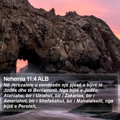 Nehemia 11:4 ALB Bible Verse Image