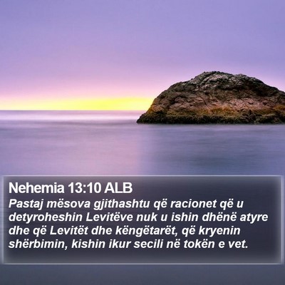 Nehemia 13:10 ALB Bible Verse Image