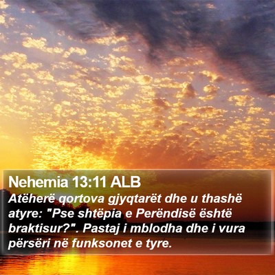 Nehemia 13:11 ALB Bible Verse Image