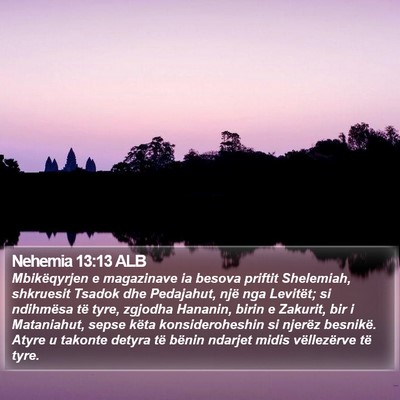 Nehemia 13:13 ALB Bible Verse Image