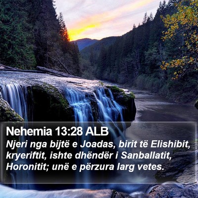 Nehemia 13:28 ALB Bible Verse Image