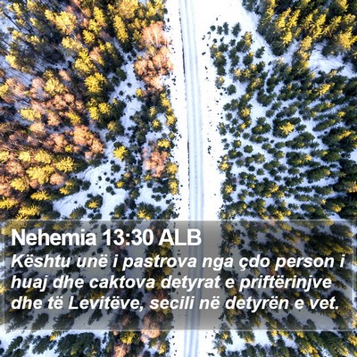 Nehemia 13:30 ALB Bible Verse Image