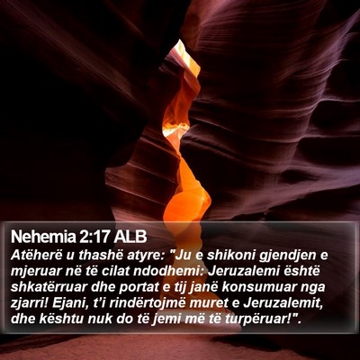 Nehemia 2:17 ALB Bible Verse Image