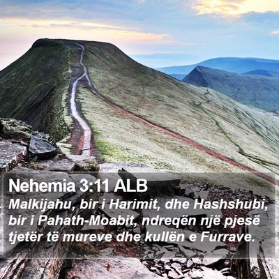Nehemia 3:11 ALB Bible Verse Image