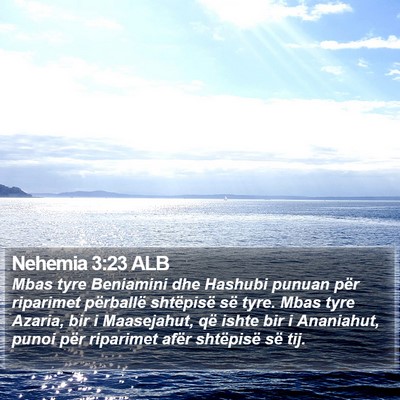 Nehemia 3:23 ALB Bible Verse Image