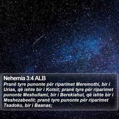 Nehemia 3:4 ALB Bible Verse Image