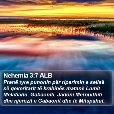 Nehemia 3:7 ALB Bible Verse Image