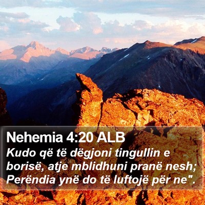 Nehemia 4:20 ALB Bible Verse Image
