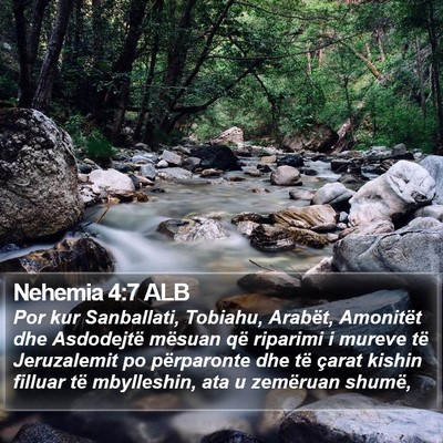 Nehemia 4:7 ALB Bible Verse Image