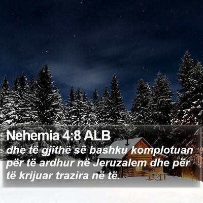 Nehemia 4:8 ALB Bible Verse Image