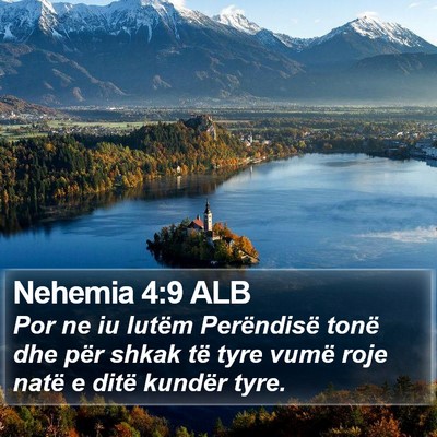 Nehemia 4:9 ALB Bible Verse Image