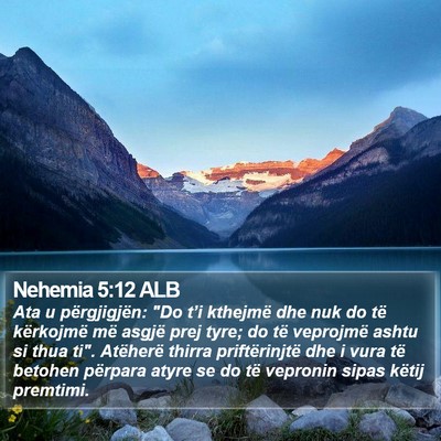Nehemia 5:12 ALB Bible Verse Image