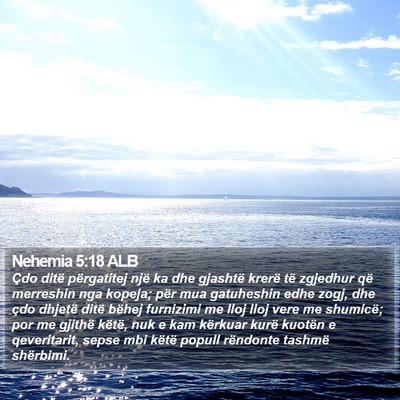 Nehemia 5:18 ALB Bible Verse Image