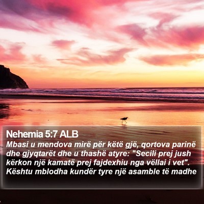 Nehemia 5:7 ALB Bible Verse Image